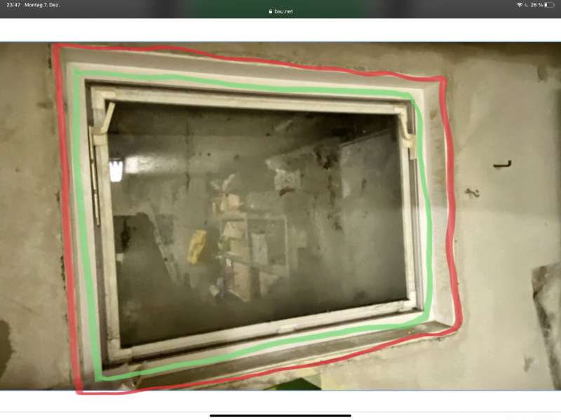 BAU.DE / BAU-Forum: 1. Bild zu Antwort "Kellerfenster Ausbau: Grüner Bereich vs. Roter Bereich?" auf die Frage "Kellerfenster Ausbauen: Anleitung, Tipps & Werkzeug für den sicheren Ausbau?" im BAU-Forum "Fenster und Außentüren" BAU.DE / BAU-Forum: 1. Bild zu Antwort "Kellerfenster Ausbau: Grüner Bereich vs. Roter Bereich?" auf die Frage "Kellerfenster Ausbauen: Anleitung, Tipps & Werkzeug für den sicheren Ausbau?" im BAU-Forum "Fenster und Außentüren"