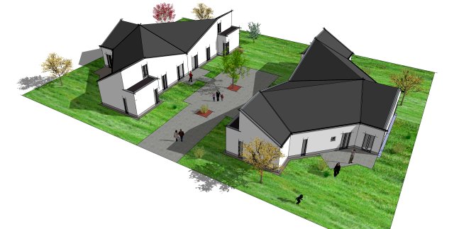 Bild: Das Vallion: Eine Hausgruppe mit vier ebenerdigen Bungalows