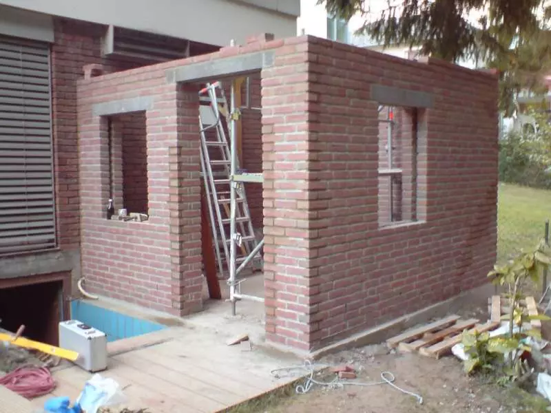 Bild von Baugeschäft - Jens Rösner - Titel: Verklinkerung als Rohbau für eine Sauna im Außenbereich Bild von Baugeschäft - Jens Rösner - Titel: Verklinkerung als Rohbau für eine Sauna im Außenbereich