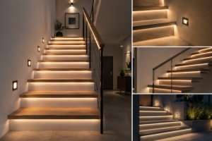 Moderne Treppenbeleuchtung: Sicherheit, Komfort und Design mit automatischer LED-Steuerung - Bild: BauKI / BAU.DE Moderne Treppenbeleuchtung: Sicherheit, Komfort und Design mit automatischer LED-Steuerung - Bild: BauKI / BAU.DE
