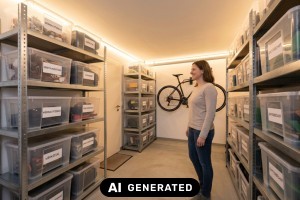 Keller optimal organisieren und Stauraum schaffen - Bild: KI-generiert / BAU.DE Keller optimal organisieren und Stauraum schaffen - Bild: KI-generiert / BAU.DE